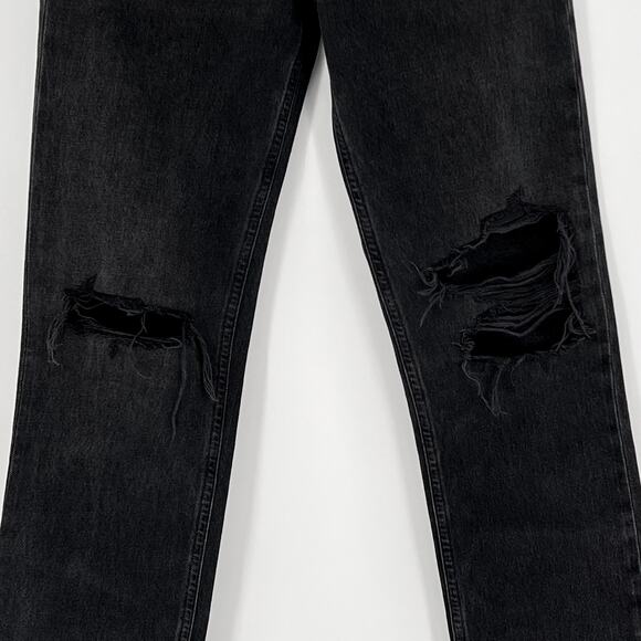AGOLDE Lana Straight Leg Jeans Size 24 Black Distressed Disorder - Picture 3 of 6